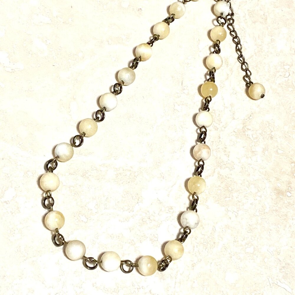 Natural Yellow Calcite  Choker, Genuine Gemstone Adjustable Short Necklace